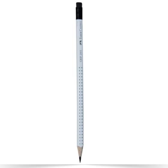Μολύβι Faber Castell Grip 2001 λευκό HB με γόμα