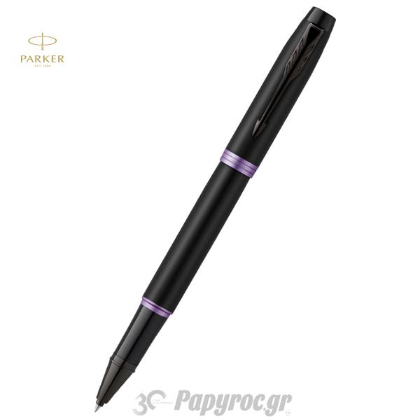 SET GIFTPACK PARKER IM Vibrant Rings Amethyst Purple PVD Στυλό Roller Ball & Πένα
