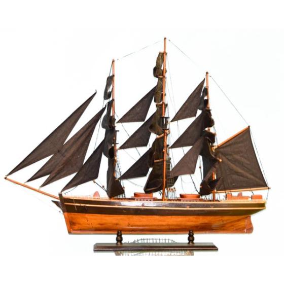 Ξύλινο Καράβι Ιστιοφόρο με μαύρα πανιά 105.0 cm