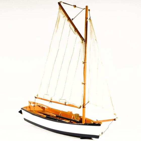 Vintage ξύλινο διακοσμητικό Βάρκα Με Πανί 43.0 cm