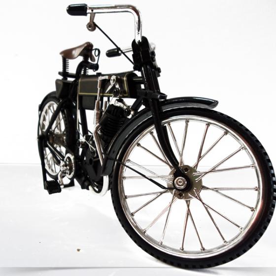 Vintage Διακοσμητικό μινιατούρα σιδερένια το πρώτο Μοτοποδήλατο μαύρο 21.0 cm 
