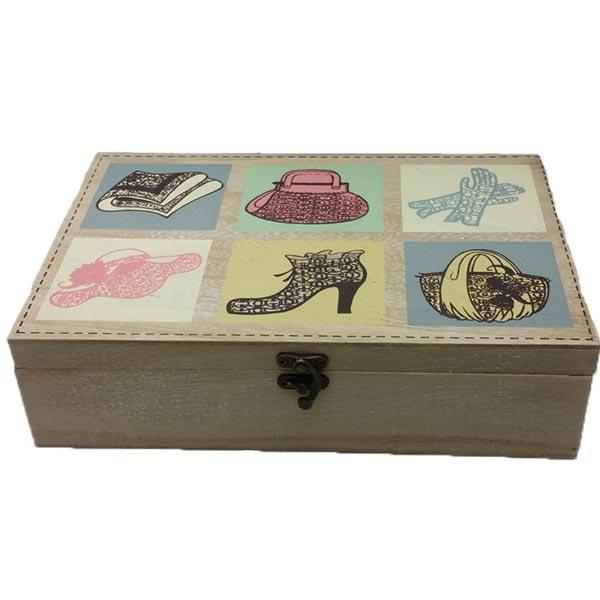 Vintage Διακοσμητικό κουτί ραπτικής ξύλινο με σίδερο 30.0 cm 