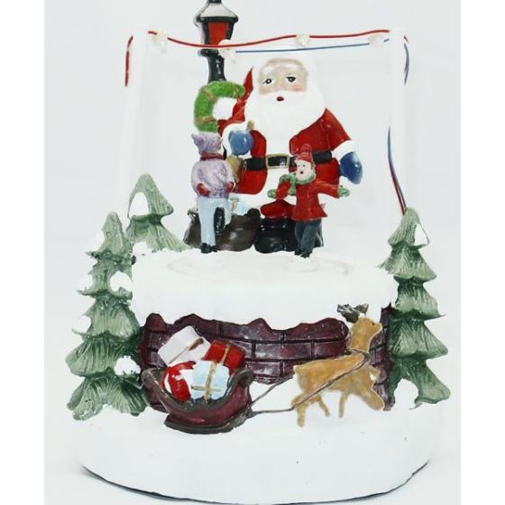Χριστουγεννιάτικο διακοσμητικό Άγιος Βασίλης με μουσική & κίνηση 12.0 cm 