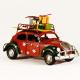 Vintage Διακοσμητικό μεταλλική μινιατούρα - Κόκκινο αυτοκίνητο με δώρα 25cm