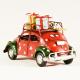 Vintage Διακοσμητικό μεταλλική μινιατούρα - Κόκκινο αυτοκίνητο με δώρα 25cm