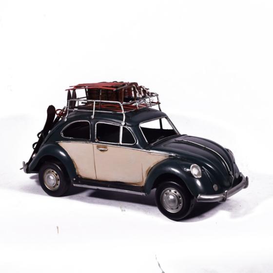 Vintage Διακοσμητικό Αμάξι Μπλέ Volkswagen 36.5 cm