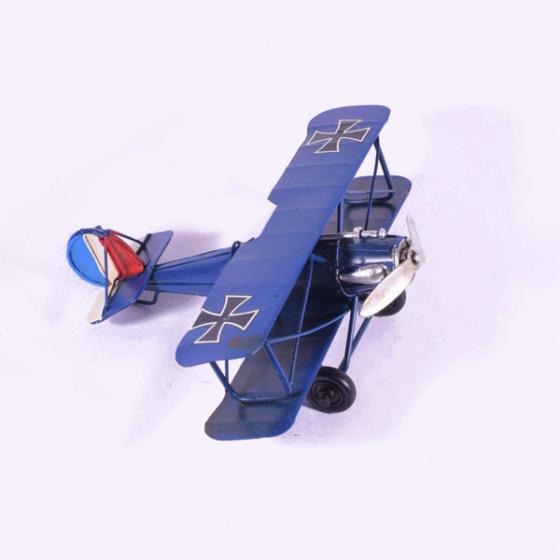 Vintage Διακοσμητικό μεταλλικό μινιατούρα - Μπλε Αεροπλάνο 17.0cm
