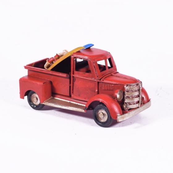 Vintage Διακοσμητικό - Φορτηγάκι με Surf Κόκκινο 11.0cm