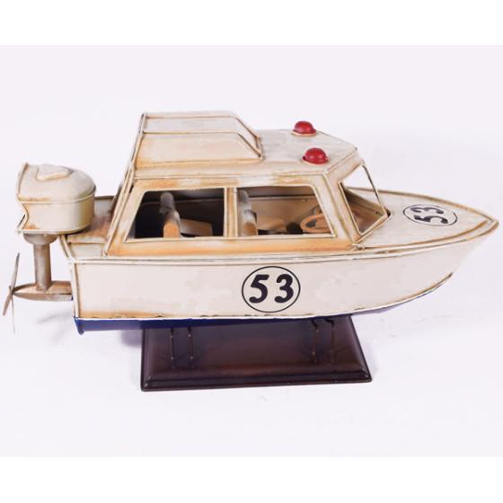Vintage Διακοσμητικό Βάρκα Ταχύπλοο Μεταλλικό 24.0 cm