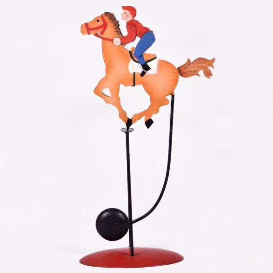 Vintage Διακοσμητικό Ισορροπιστής Άλογο Καβαλάρης 34.0cm 