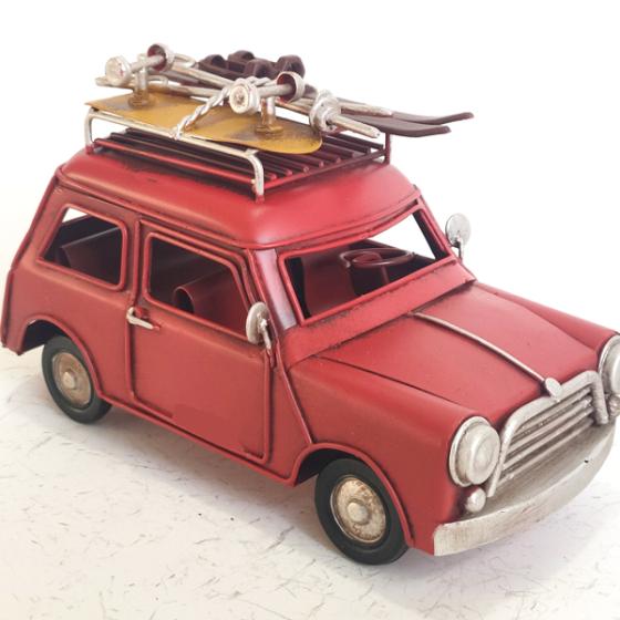 Vintage Διακοσμητικό - Αυτοκίνητο Μινι Κόκκινο μεταλλικό 16 × 8 × 9.5 cm