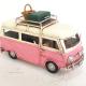 Vintage Διακοσμητικό - Λεωφορείο Βαν Ροζ μεταλλικό 17 × 7 × 10.5 cm