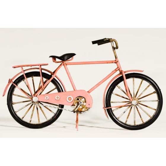 Vintage Διακοσμητικό μεταλλική μινιατούρα - Ροζ Ποδήλατο 28cm