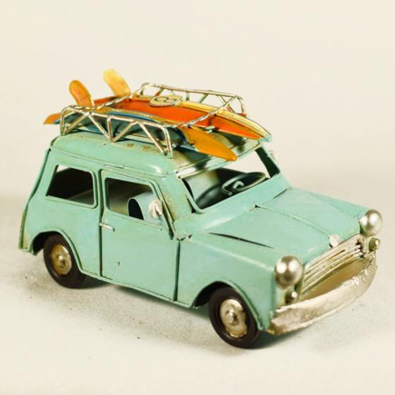 Vintage Διακοσμητικό Αυτοκίνητο Mini Γαλάζιο 16.0cm