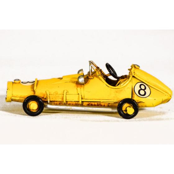 Vintage Διακοσμητικό μεταλλική μινιατούρα - κίτρινο αυτοκίνητο ράλλυ 11.0 cm