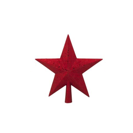 Χριστουγεννιάτικο στολίδι κορυφής δέντρου Αστέρι glitter 20cm Κόκκινο