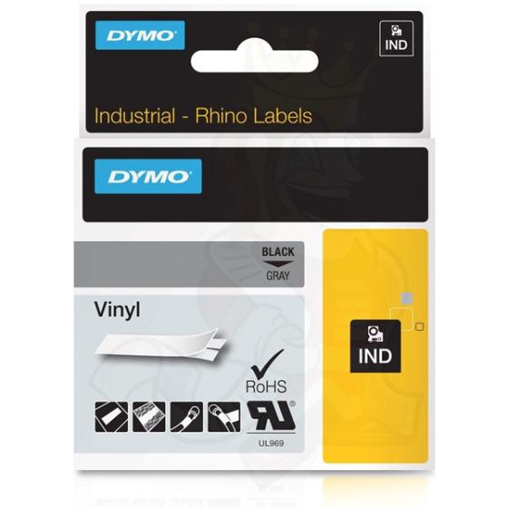 DYMO Ετικέτες RHINO 12mm x 1.5Μ Black on Grey Vinyl 1805413