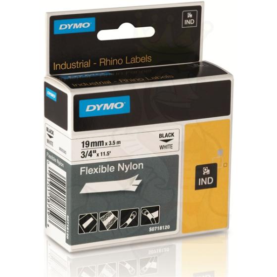 DYMO Ετικέτες RHINO 19mm x 3.5Μ Black on White Flexible Nylon 18489