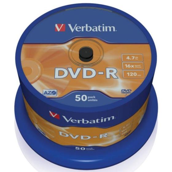 ΔΙΣΚΟΙ VERBATIM DVD-R 4,7GB 16X CB 50τεμ 43548