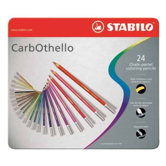 Μολύβια χρωματιστά κιμωλίας STABILO CARB 1424-6 24τεμ METAL