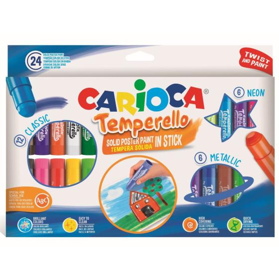 Μαρκαδόροι ζωγραφικής CARIOCA TEMPERELLO 24 χρώματα