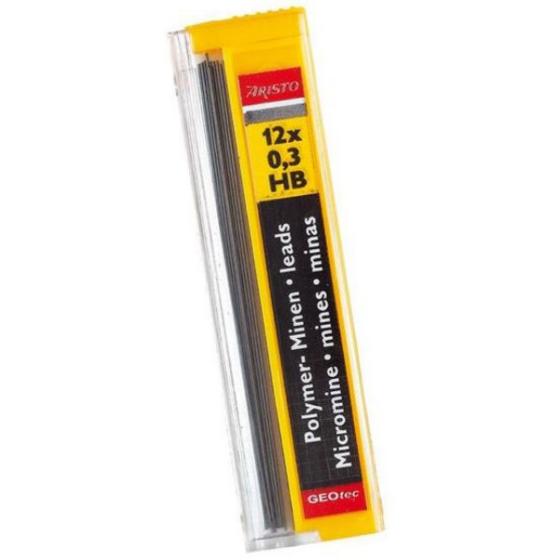 Μύτες για μηχανικό μολύβι Β ARISTO 0.35mm (12 τεμάχια)