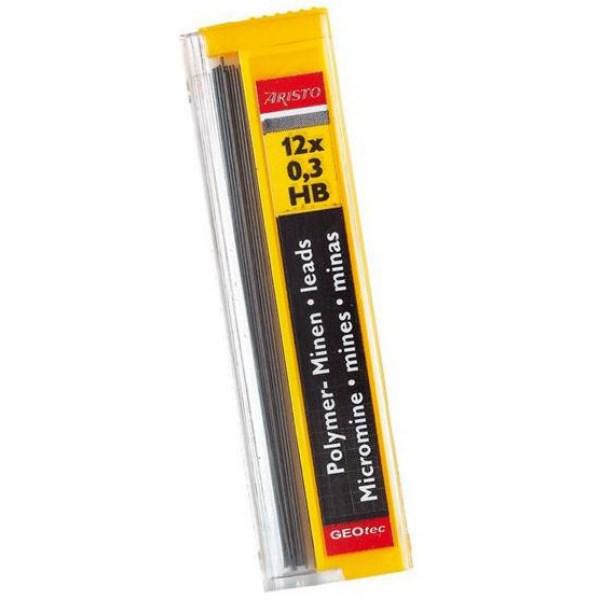 Μύτες για μηχανικό μολύβι HΒ ARISTO 0.35mm (12 τεμάχια)