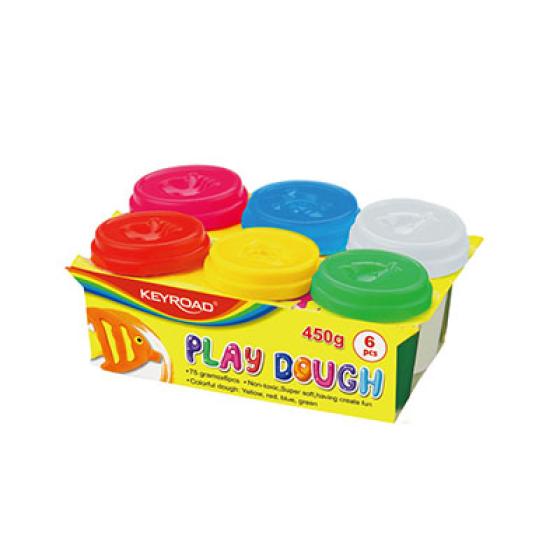 Πλαστοζυμαράκια KEYROAD PLAY DOUGH 6 χρώματα 75gr