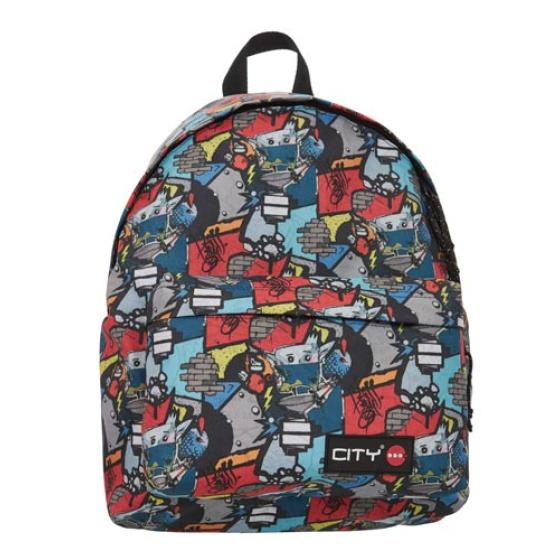 Σχολική τσάντα πλάτης CITY 41x30x15 GRAFFITIS 11317