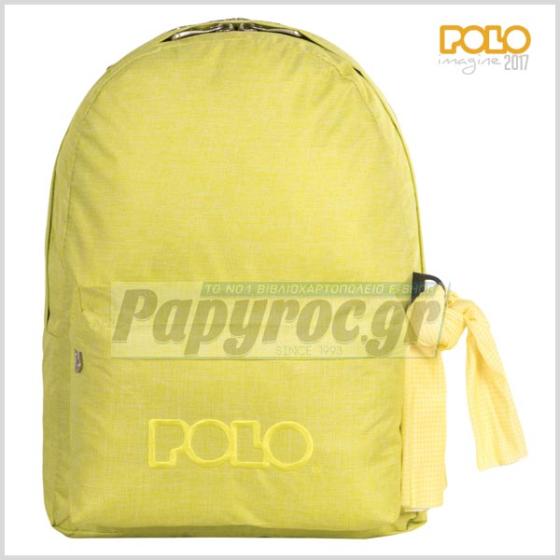 Σχολική τσάντα POLO πλάτης DOUBLE SCARF κίτρινη 9-01-235-97 (2017)