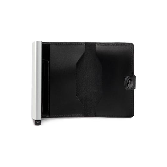 Secrid Miniwallet Original Δερμάτινο Ανδρικό Πορτοφόλι Καρτών με RFID και Μηχανισμό Slide Μαύρο