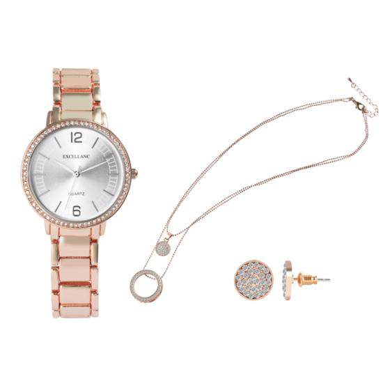 Σετ δώρου Γυναικείο Excellanc με ρολόι, κολιέ και σκουλαρίκια 1800153-001