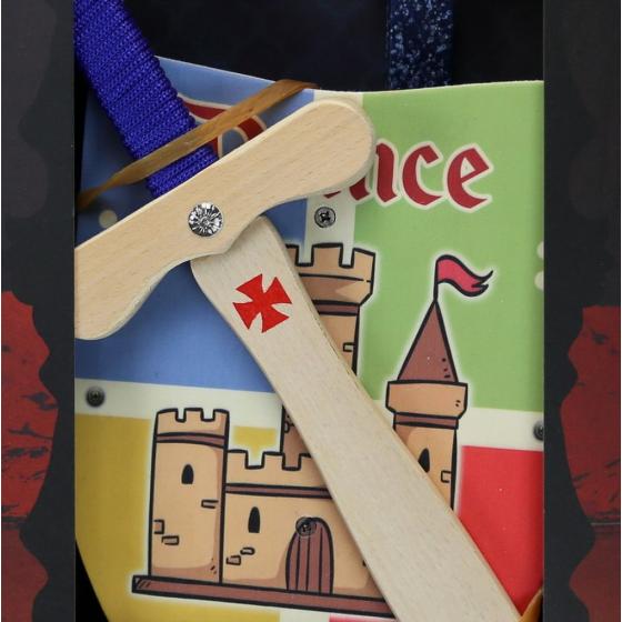 Χειροποίητη Πασχαλινή Λαμπάδα SYNCHRONIA Αρωματική (lg) Ασπίδα & Σπαθί Πρίγκιπας - Μπλε navy + Κουτί δώρου