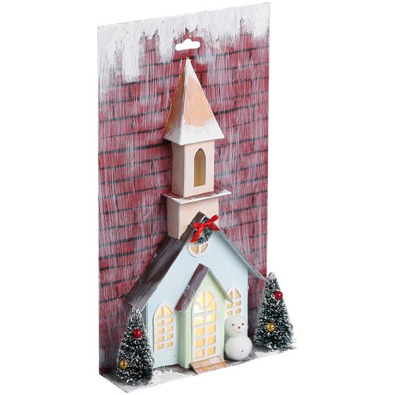 Χριστουγεννιάτικο διακοσμητικό Stop & Look Σπίτι με LED 17x5x30cm επιτοίχιο