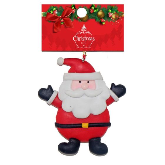 Χριστουγεννιάτικο αξεσουάρ Stop & Look κρεμαστό πορσελάνη Άγιος Βασίλης 9cm