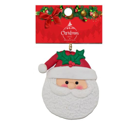Χριστουγεννιάτικο αξεσουάρ Stop & Look κρεμαστό πορσελάνη Άγιος Βασίλης γενειάδα 9cm
