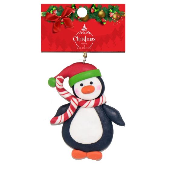 Χριστουγεννιάτικο αξεσουάρ Stop & Look κρεμαστό πορσελάνη Πιγκουίνος 9cm