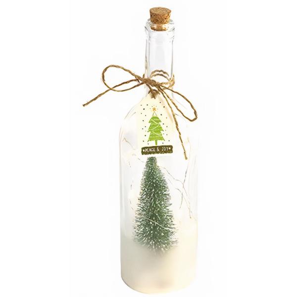 Χριστουγεννιάτικο διακοσμητικό CF label Μπουκάλι με Χριστουγεννιάτικο δέντρο 33cm