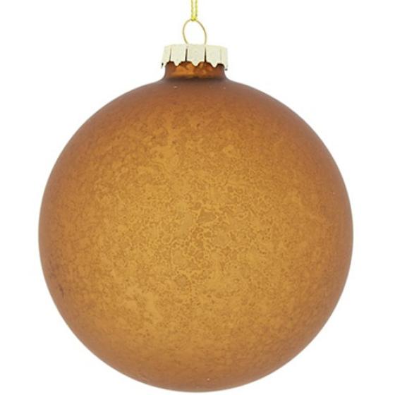 Χριστουγεννιάτικο διακοσμητικό Non-Branded Μπάλα γυάλινη μπρονζέ 8cm