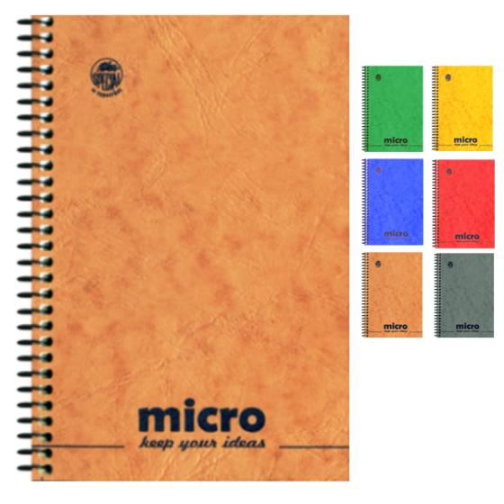 Μπλοκ σημειώσεων σπιράλ TYPOTRUST 2 Θέματα Pressboard MICRO No2 9X12 (6 χρώματα)