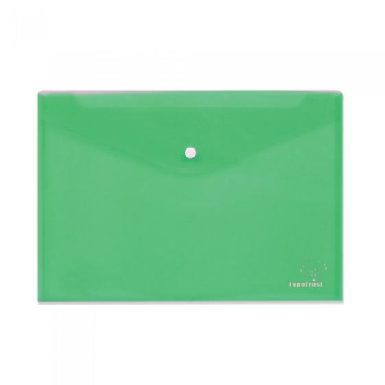 Φάκελος κουμπί TYPOTRUST διαφανής 24x32cm πράσινος
