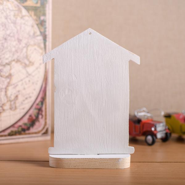 Χειροποίητο ξύλινο διακοσμητικό Σπίτι με βάση "Μήνυμα : Ημερολόγιο ετήσιο 2023" 16cm + κουτί δώρου με κορδέλα