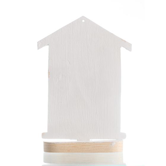 Χειροποίητο ξύλινο διακοσμητικό Σπίτι με βάση "Μήνυμα : Σαν το σπίτι μας πουθενά" 16cm + κουτί δώρου με κορδέλα