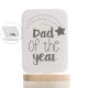 Χειροποίητο ξύλινο διακοσμητικό Καδράκι με βάση "Μήνυμα : Dad of the year" 16cm + κουτί δώρου με κορδέλα